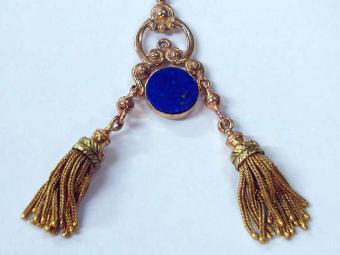 Antique Necklace with Lapis Pendant