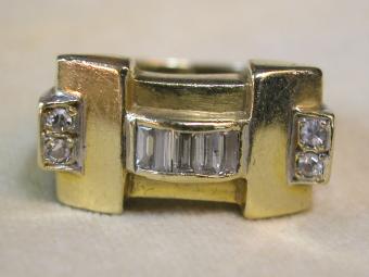 טבעת שנות ה-40 (רטרו) עם יהלומים