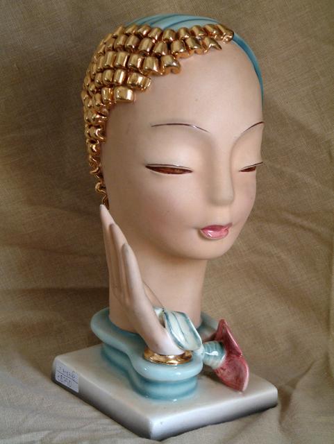 Goldscheider Porcelain Head with Golden Curls
