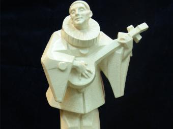 "פיירו" - פסל קרמיקה צרפתי בזיגוג מרוסק (Craquéle)