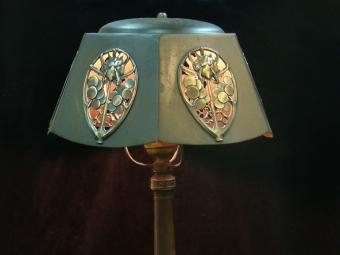 German Art Nouveau Tin Table Lamp - "Kaiser"