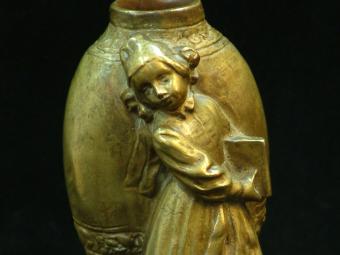 Tereszczuk Bronze Sculpture - Rural Girl with Book and Pitcher