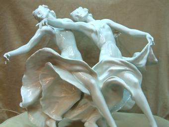 Rosenthal Art-Deco Sculpture of Two Dancers in Motion