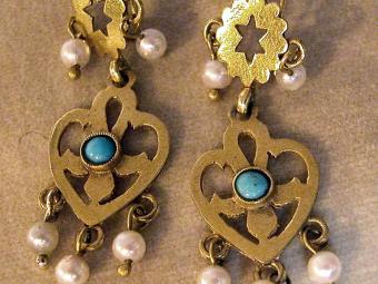 Pearls and Turquoise Earrings