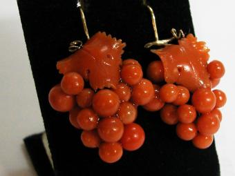 Grapes Shaped Coral Earrings