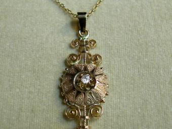 Victorian Gold Pendant with Diamond