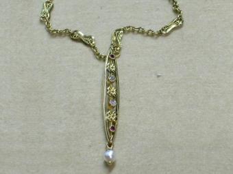 Russian Necklace with Diamonds and Rubies