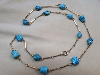 Gold and Turquoise 50s Bracelet