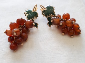 Long Art Nouveau Grapevine Shaped Earrings